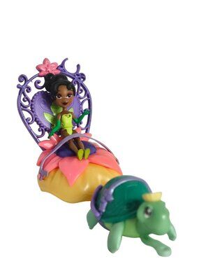 Disney Princess Tiana Royal Chariot Kingdom Mini Doll Turtle Flower Carriage